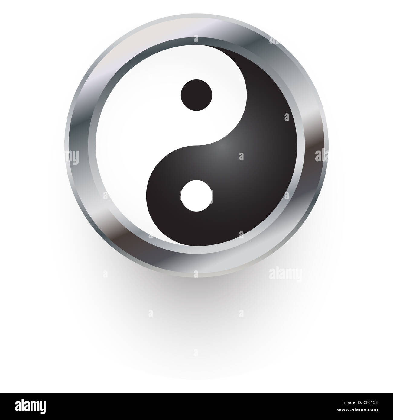 yin yang symbol as button or badge Stock Photo - Alamy