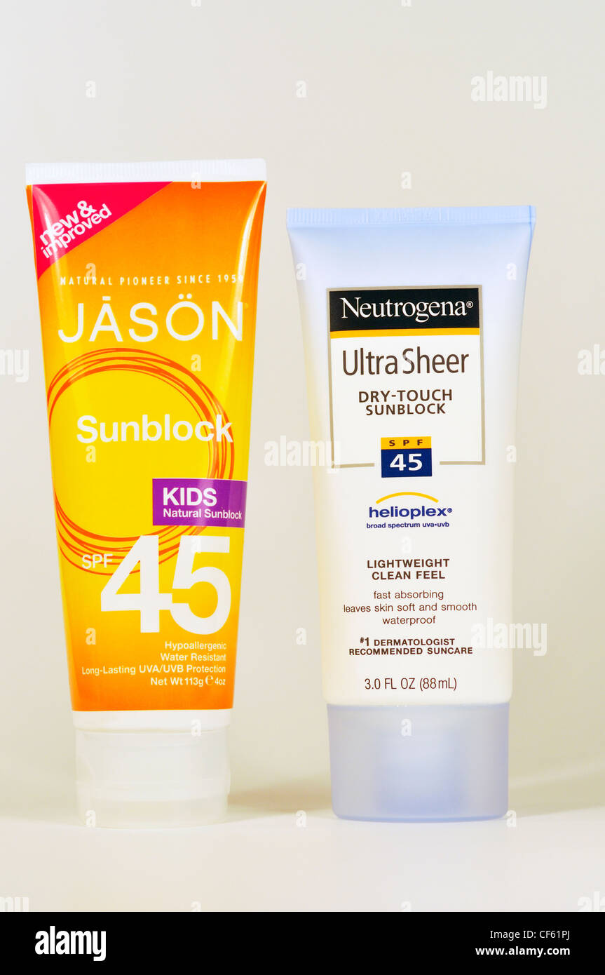 Sunscreens Jason Neutrogena Stock Photo Alamy