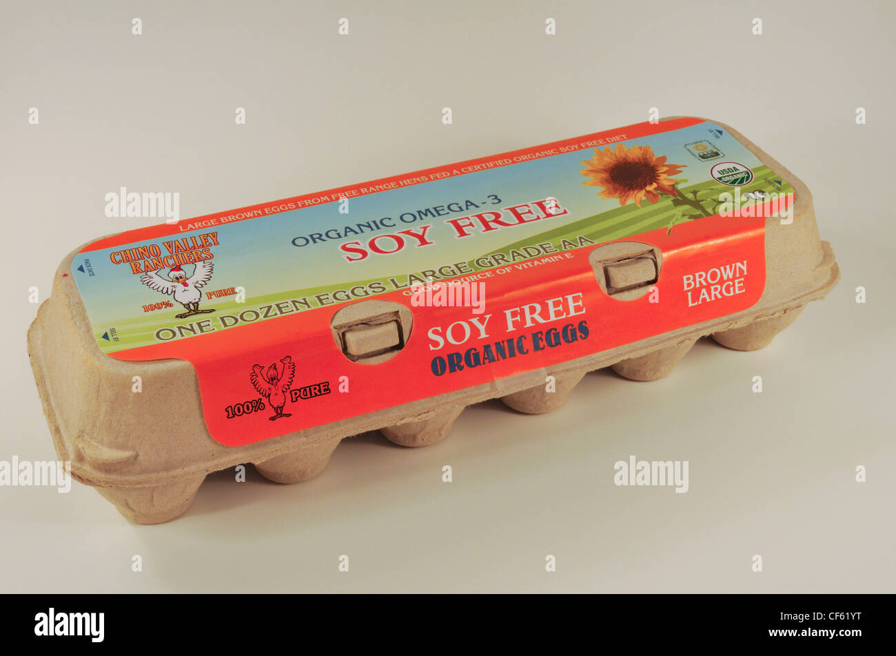 Soy Free Natural Healthy Eggs In Box Stock Photo Alamy