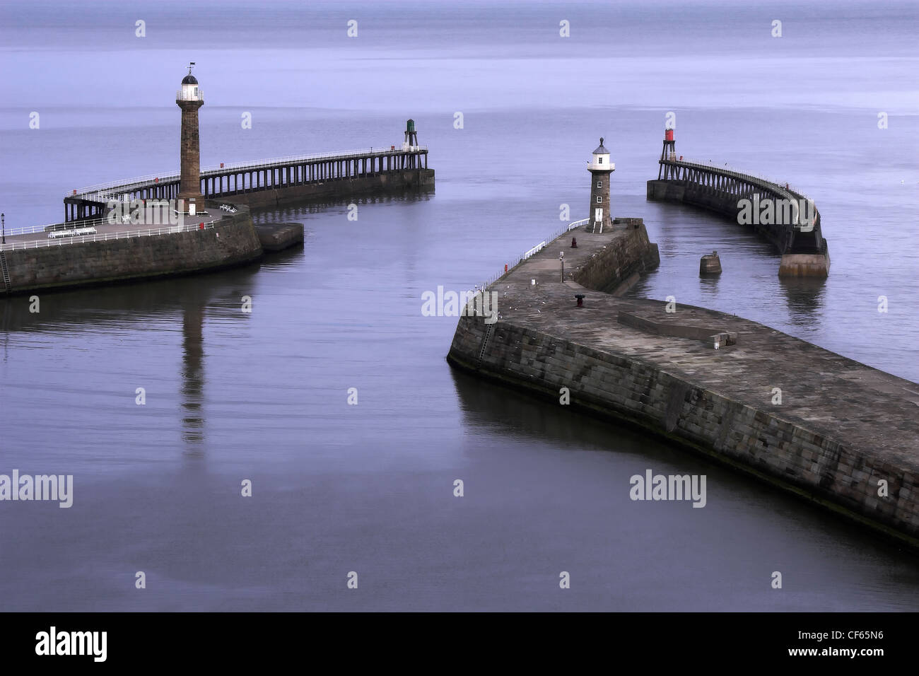 A view over Whitby Harbour. Stock Photo