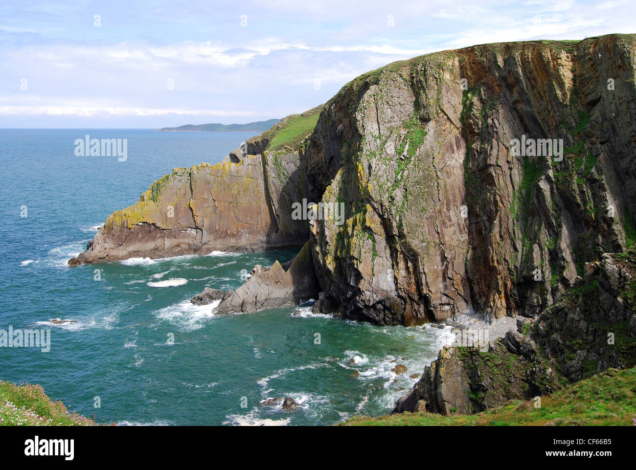 A view toward Baggy Point in North Devon. Stock Photo