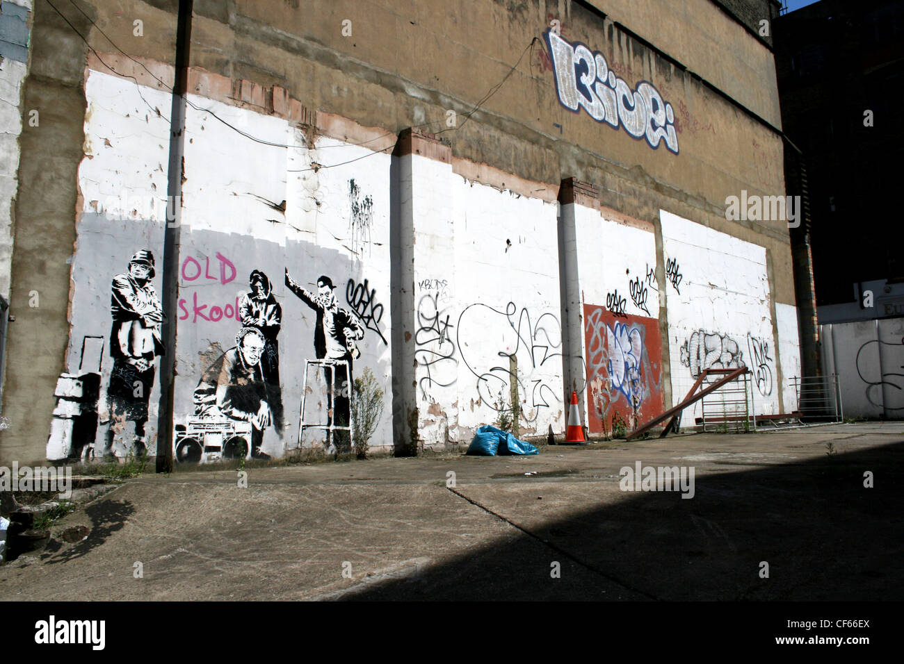 Old Skool graffiti by the artist known as Banksy Stock Photo - Alamy