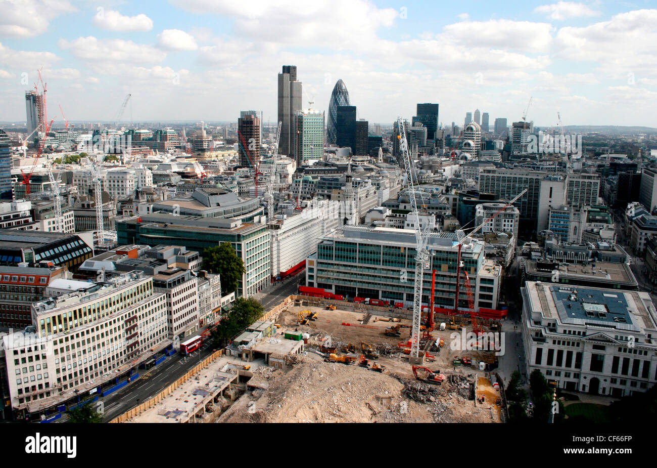 The City of London viewed from St. Paul's Cathedral. Stock Photo