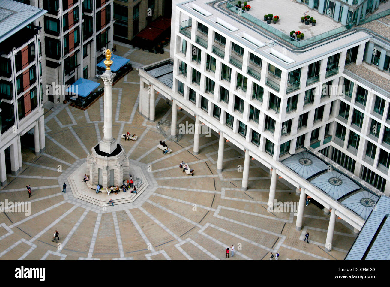 Paternoster Square viewed from St Paul's Cathedral. Stock Photo