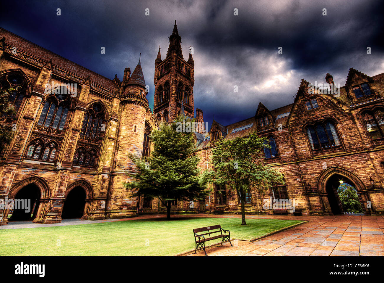 The quadrangle at Glasgow University. Stock Photo