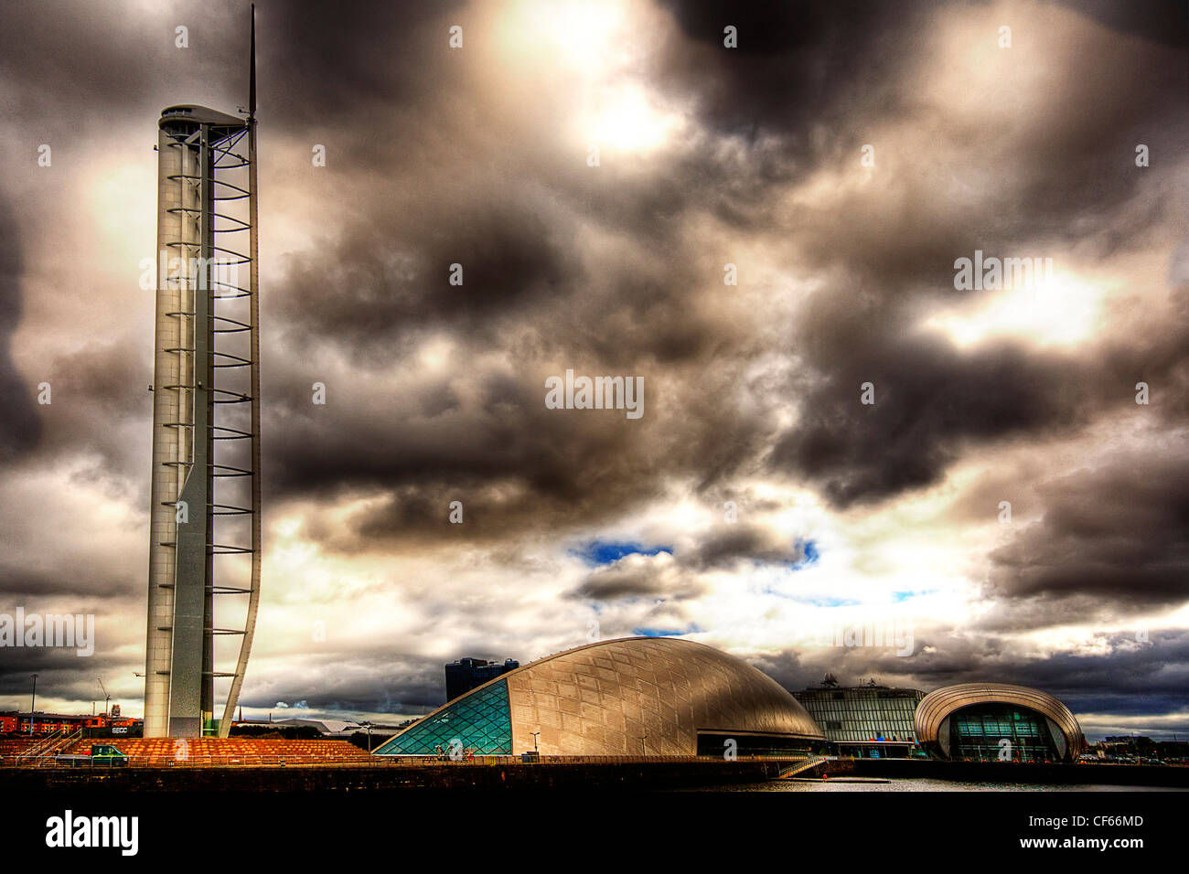 A view toward Pacific Quay in Glasgow. Stock Photo