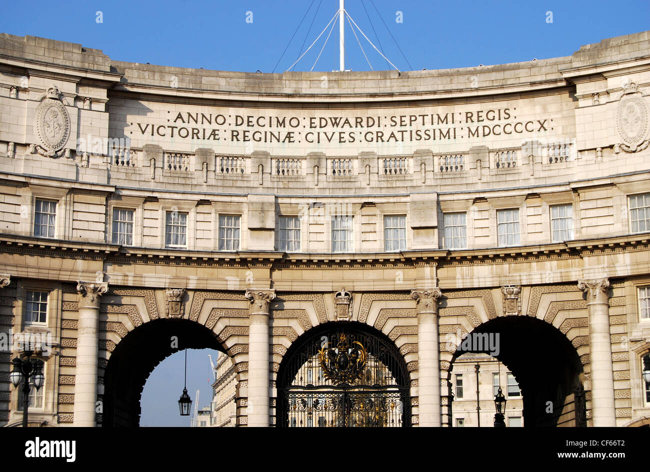 Admiralty Arch at the end of The Mall in London. Stock Photo