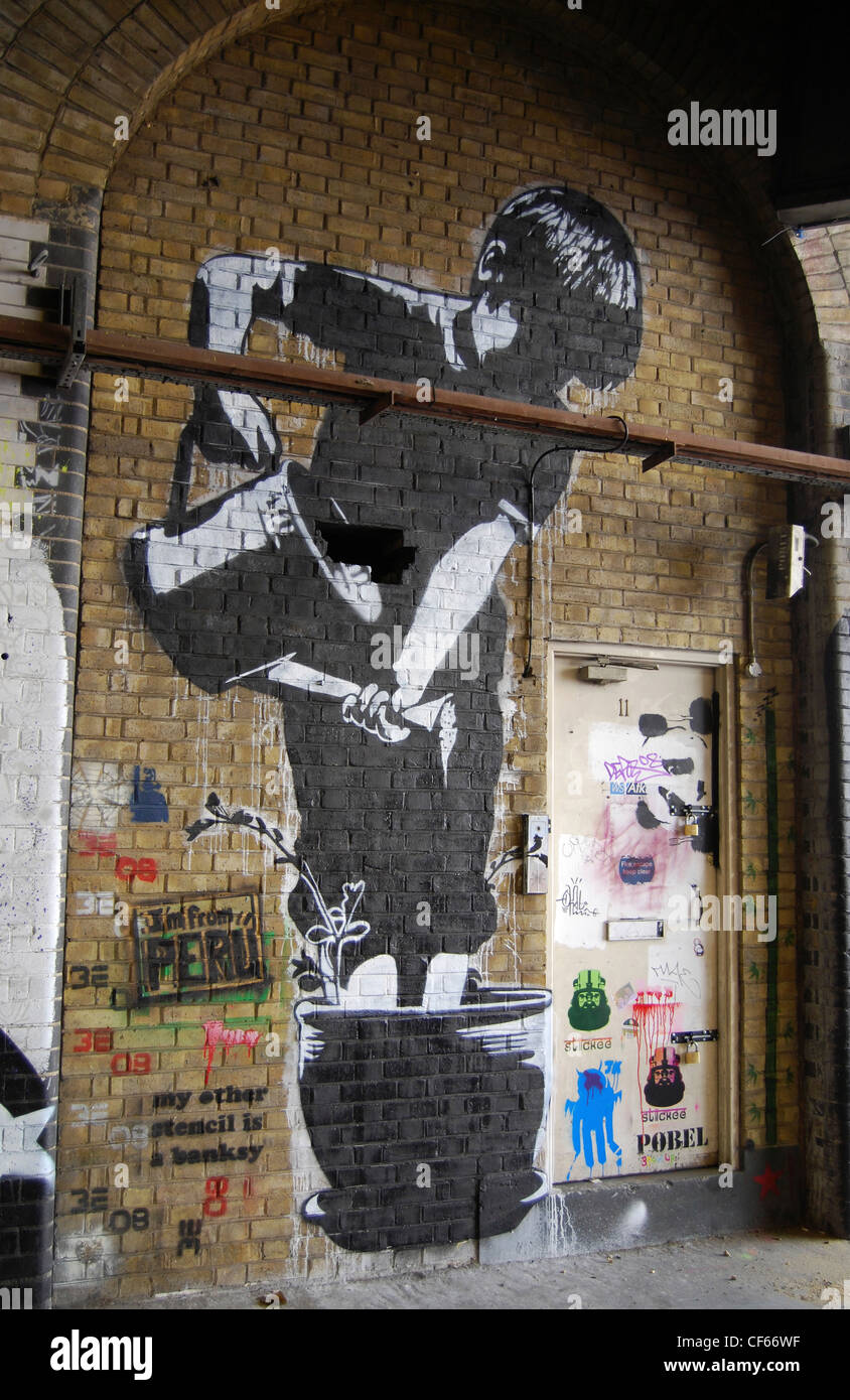 The Cans Festival graffiti exhibition in Leake Street. Stock Photo
