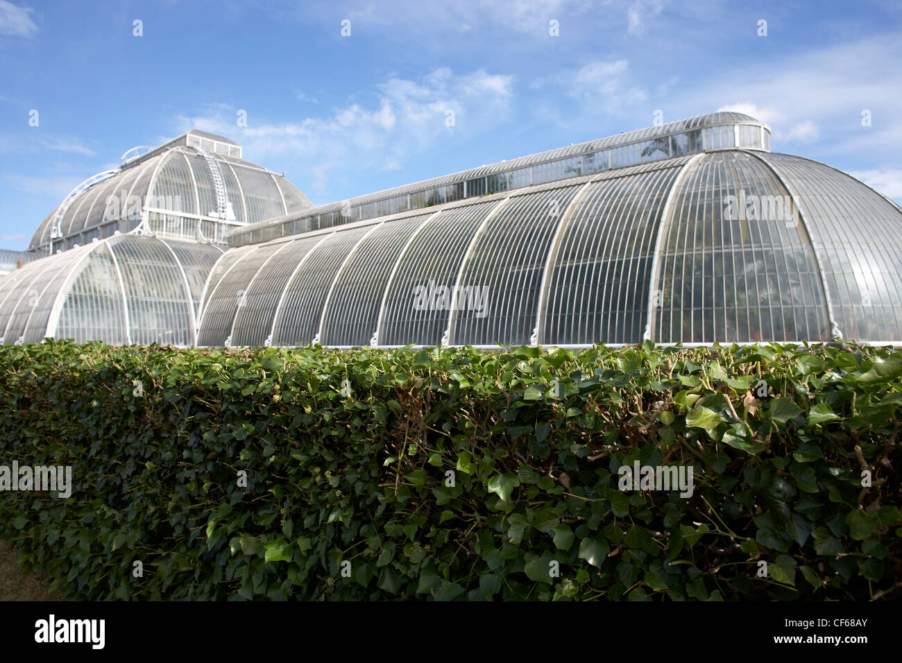 A view of the Palm House. Built 1844-48 by Richard Turner to Decimus Burton's designs, the Palm House is Kew's most recognisable Stock Photo