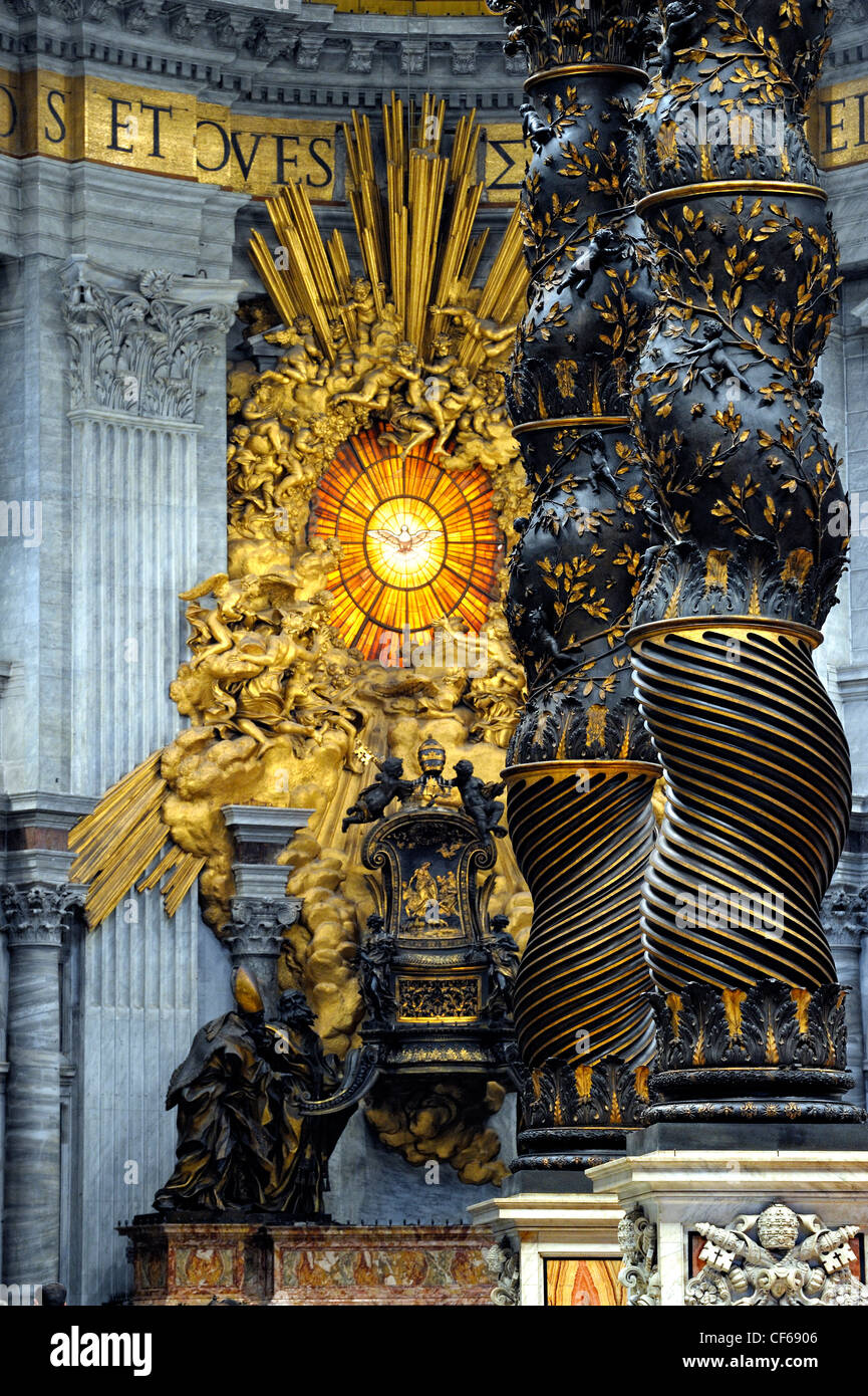 Inside Saint Peter basilica, Vatican, Rome, italy. Stock Photo