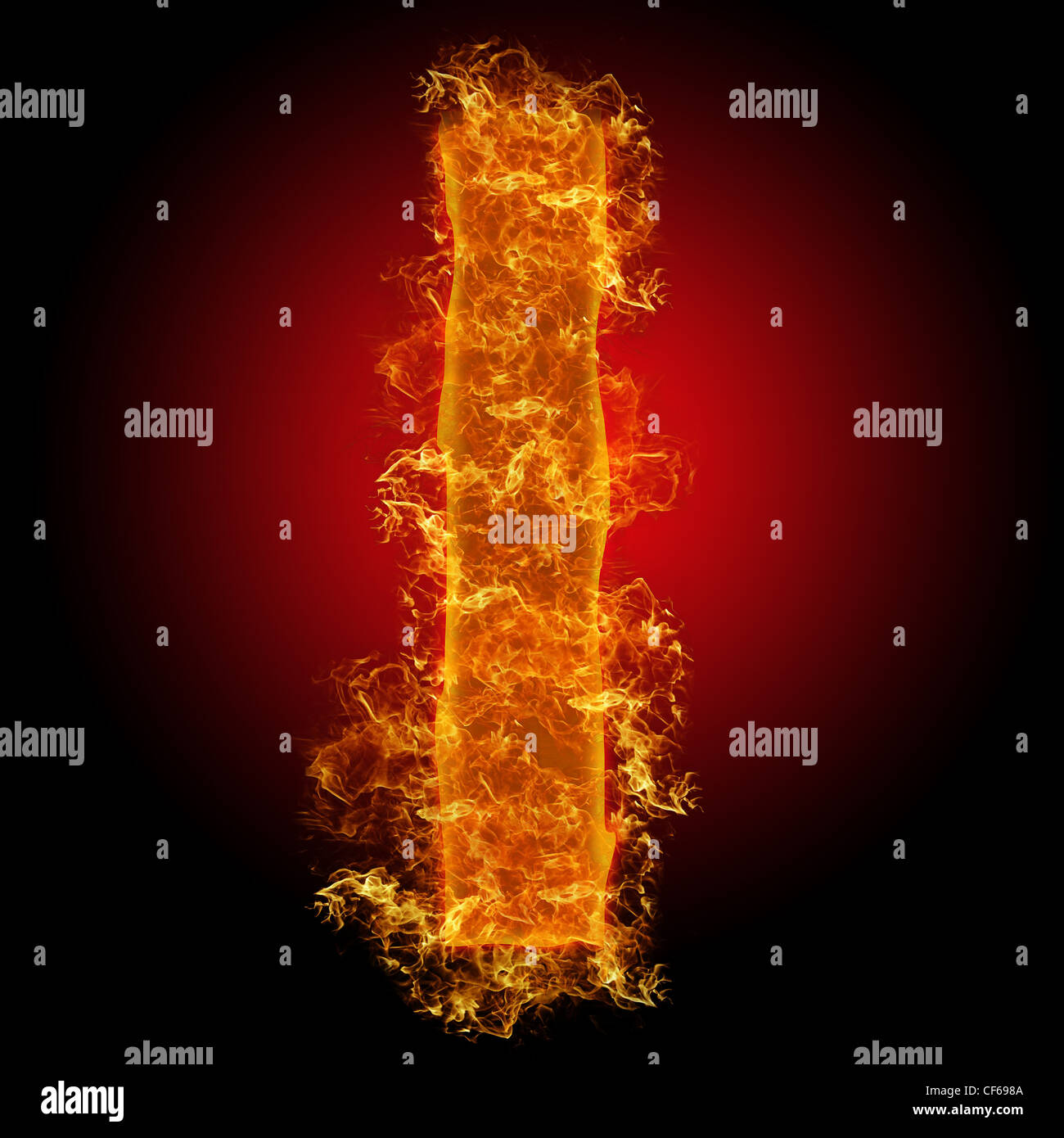 Fire small letter L on a black background Stock Photo - Alamy