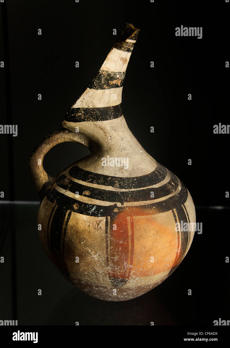 Necked jug spilled Middle Cycladic I 1800 BC Melos Cyclades Greece Greek Stock Photo