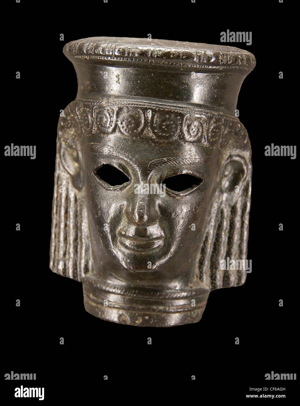 Female head bronze 7 century BC Cyprus Greek Greece Stock Photo