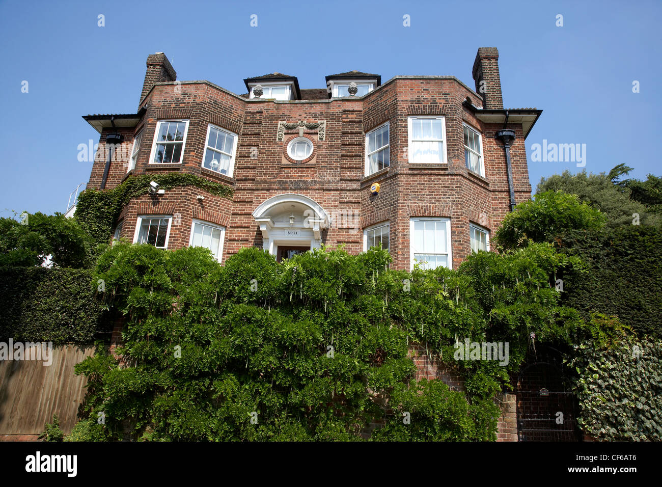 Exterior view of a large Hampstead house in London. Stock Photo