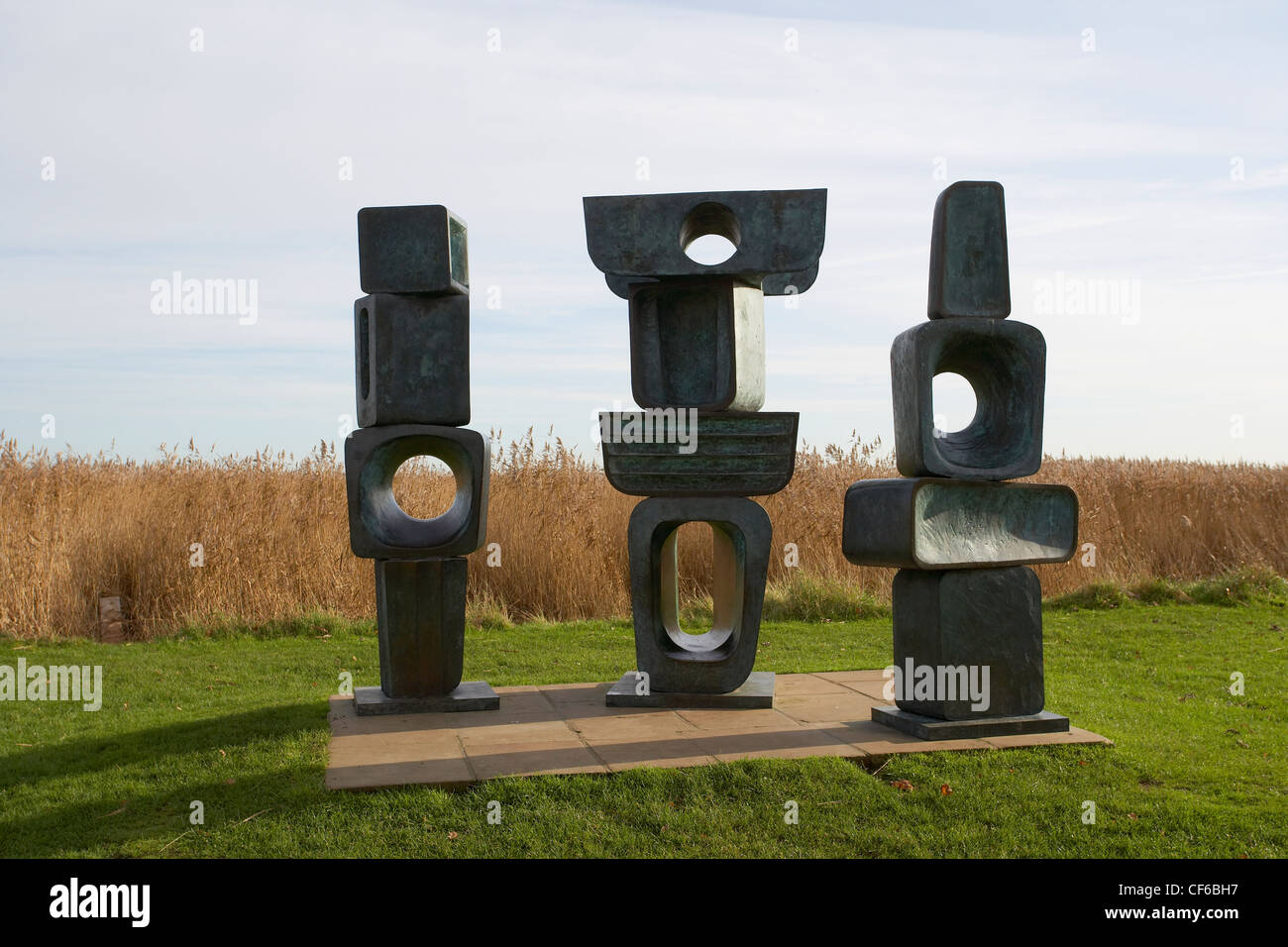 A Henry Moore sculpture at Snape Maltings in Suffolk. Stock Photo