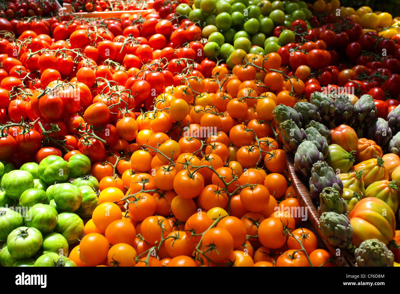 Organic vegetables for sale in a market. Stock Photo