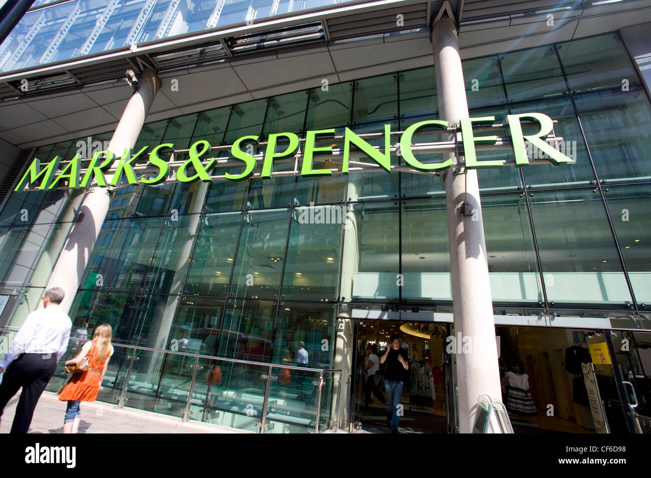 The front of a Marks & Spencer store in the City of London. Stock Photo