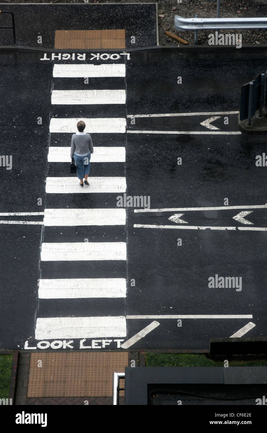Zebra crossing zig zag white hires stock photography and images Alamy