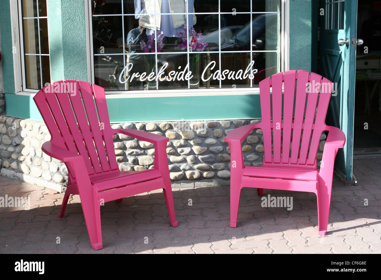 Two pink chairs Stock Photo