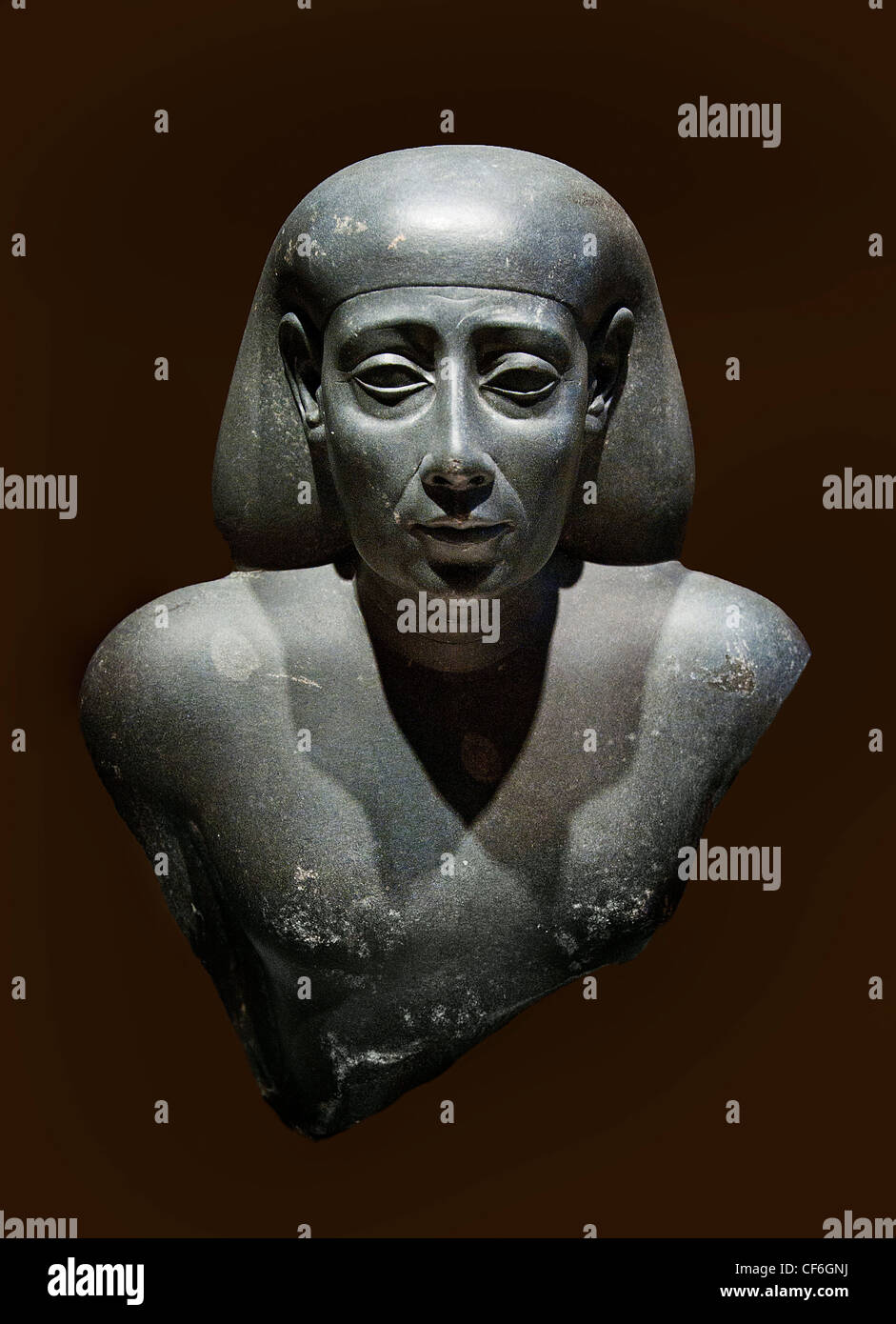Statue fragment of 525 BC man age 26 dynasty Egypt Egyptian Stock Photo