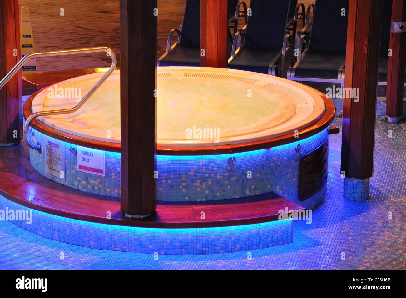 Cruise ship hot tub at night Stock Photo Alamy