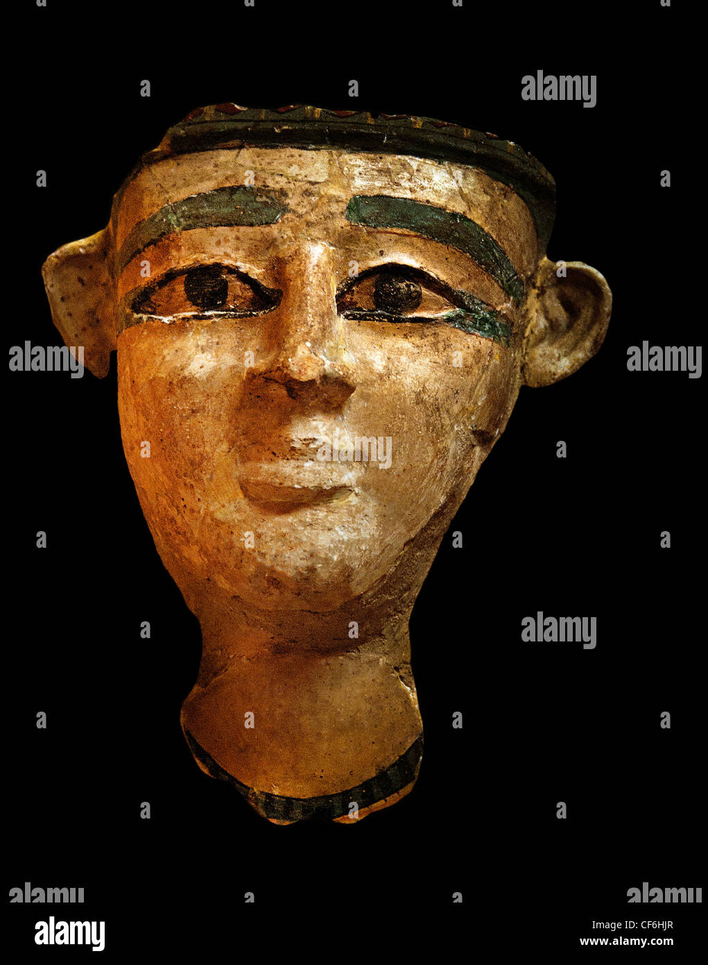 Mummy masks to 1750 - 1650 BC. (13th dynasty) Mirgissa (Sudan) plaster on canvas  Egypt Egyptian Stock Photo