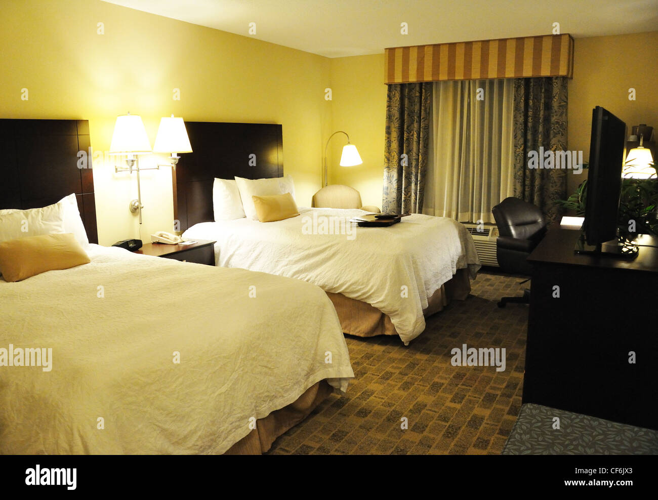 Hilton hotel room, USA Stock Photo