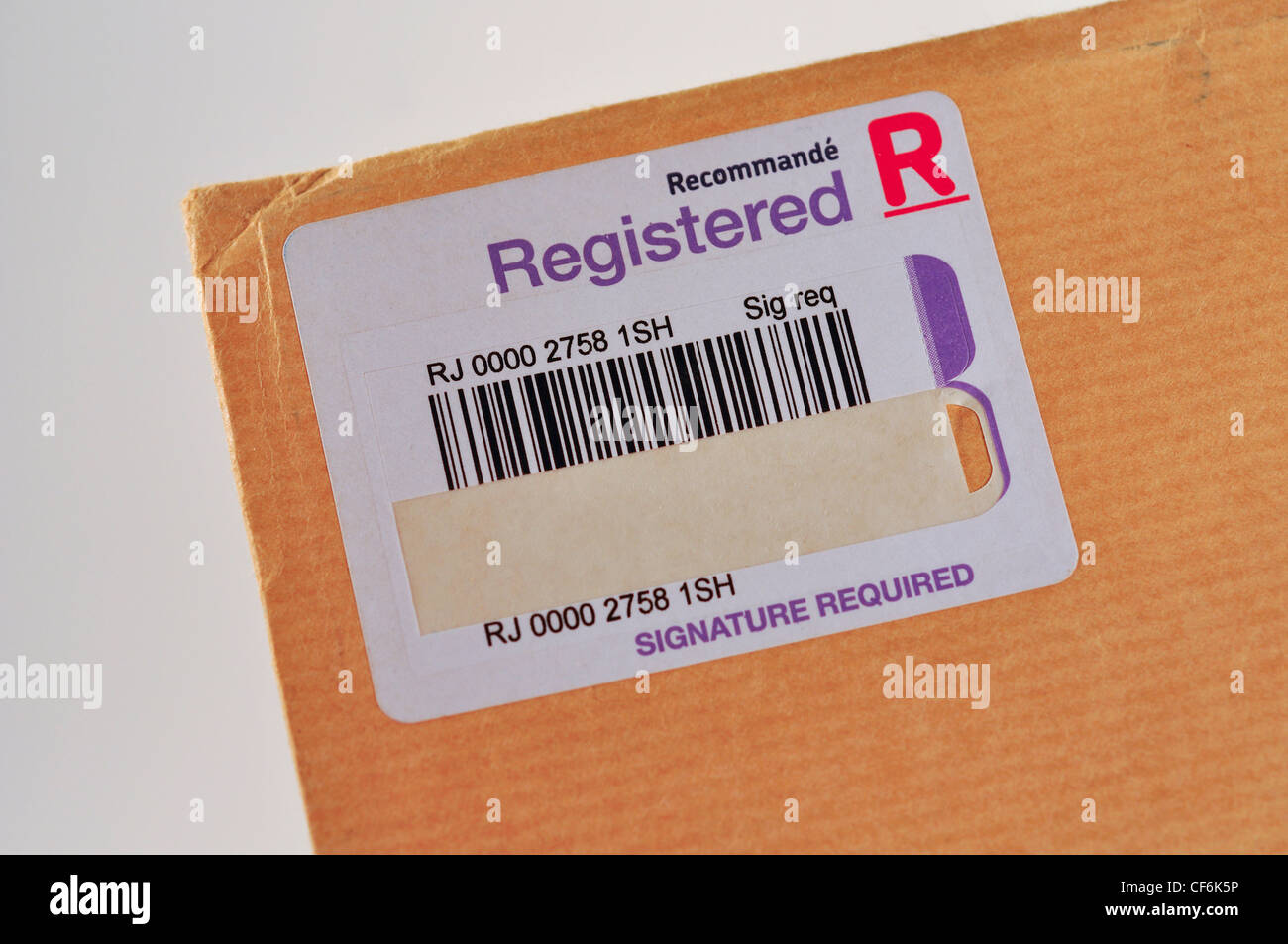 Registered mail Stock Photo Alamy