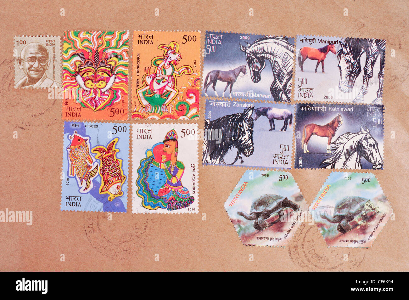 Indian postage stamps hi-res stock photography and images - Alamy