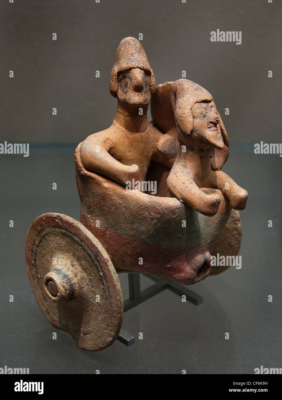 Warrior in a chariot cart car  Cypro archaic Cypriot 8 -5 cent BC Cyprus Stock Photo