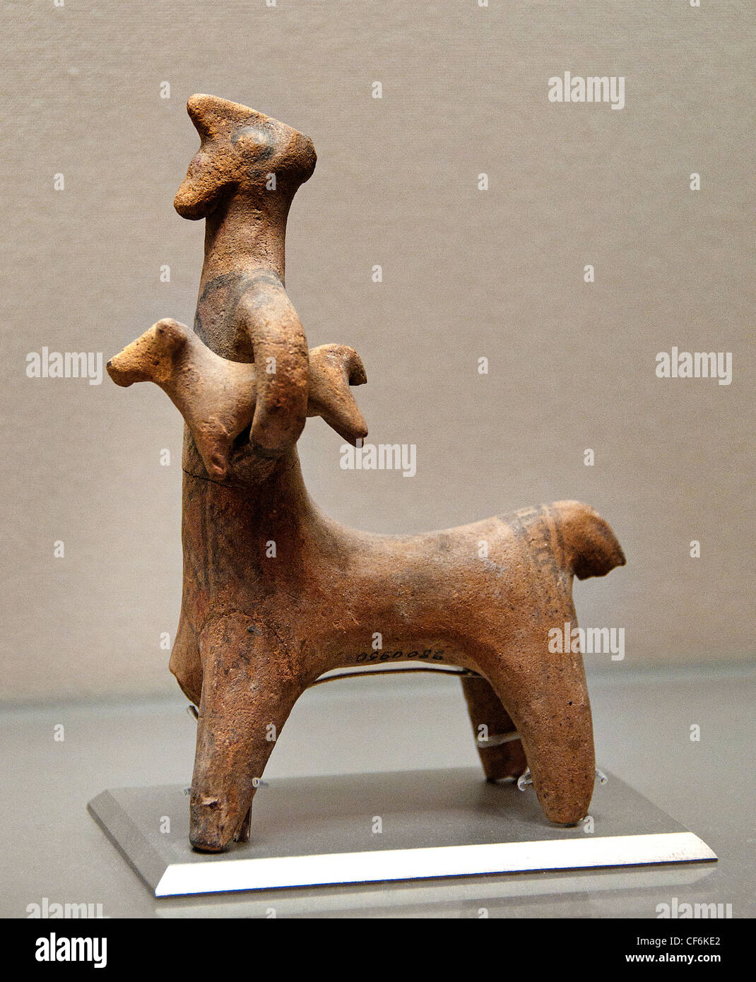 Centaur holding an animal under the arms Cypro geometric III  9 - 8 cent BC Cyprus Cypriot Stock Photo