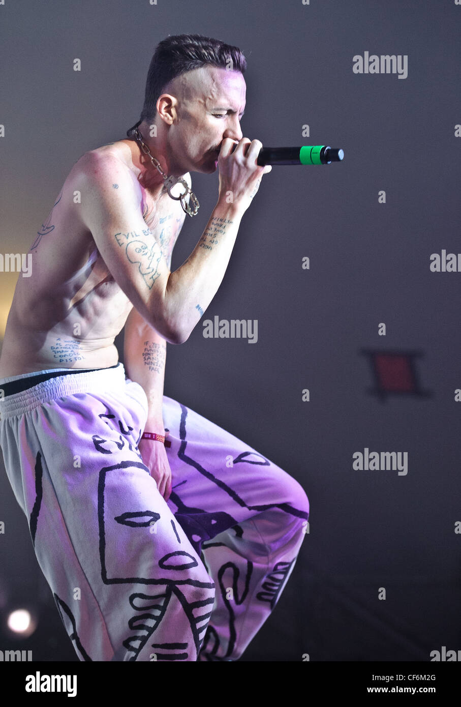 Die Antwoord playing at Voodoo Festival 2010 in New Orleans. Stock Photo