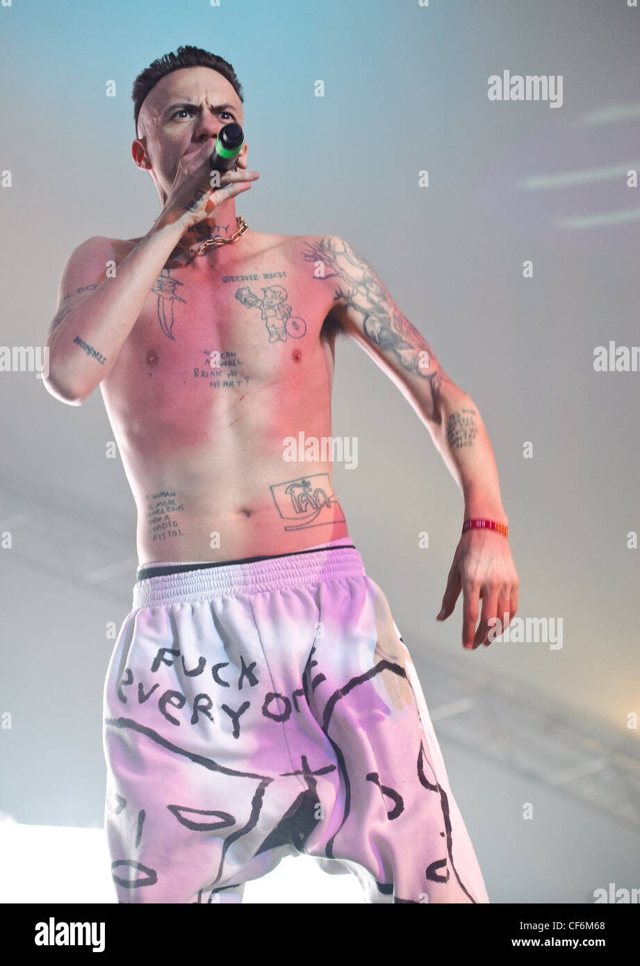 Die Antwoord playing at Voodoo Festival 2010 in New Orleans. Stock Photo