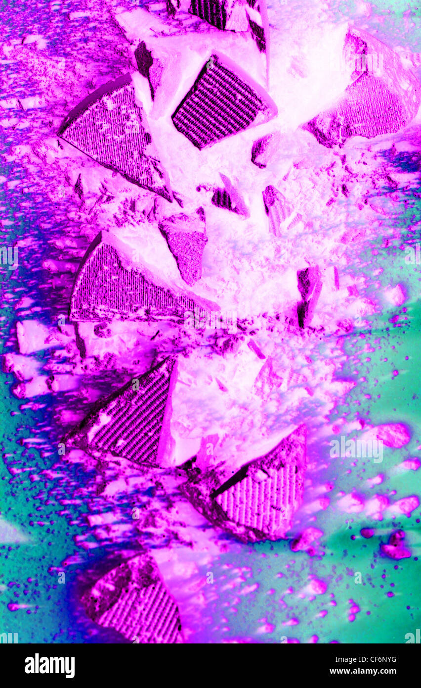 Exploding eye shadow in strong vertical studio photograph Stock Photo ...