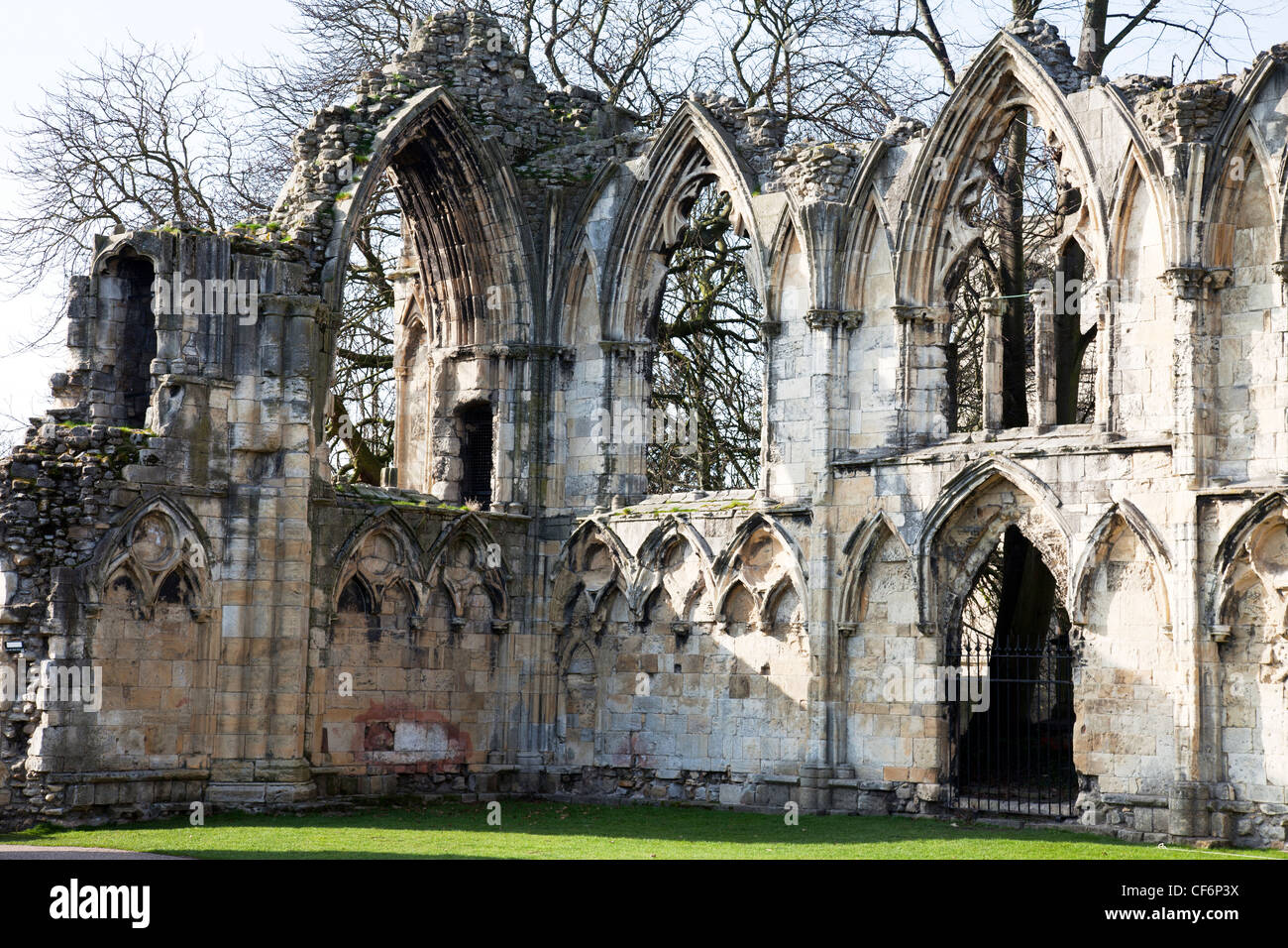 York City, Yorkshire, England old abbey remains of St Mary in York Stock Photo