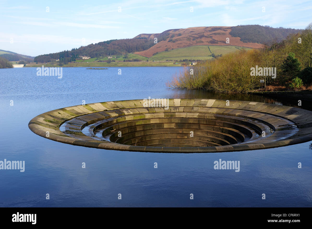 overflow plug hole ladybower dam upper derwent valley derbyshire