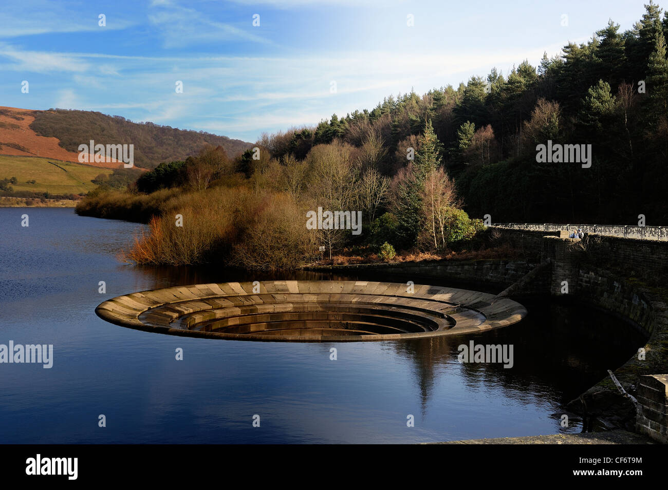 overflow plug hole on the ladybower dam derwent valley derbyshire england uk Stock Photo