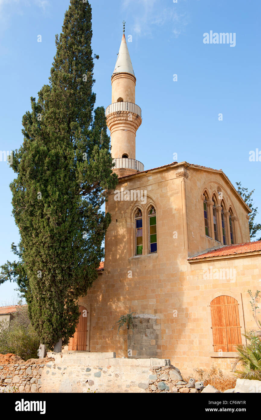 Church with minaret in Cyprus Stock Photo