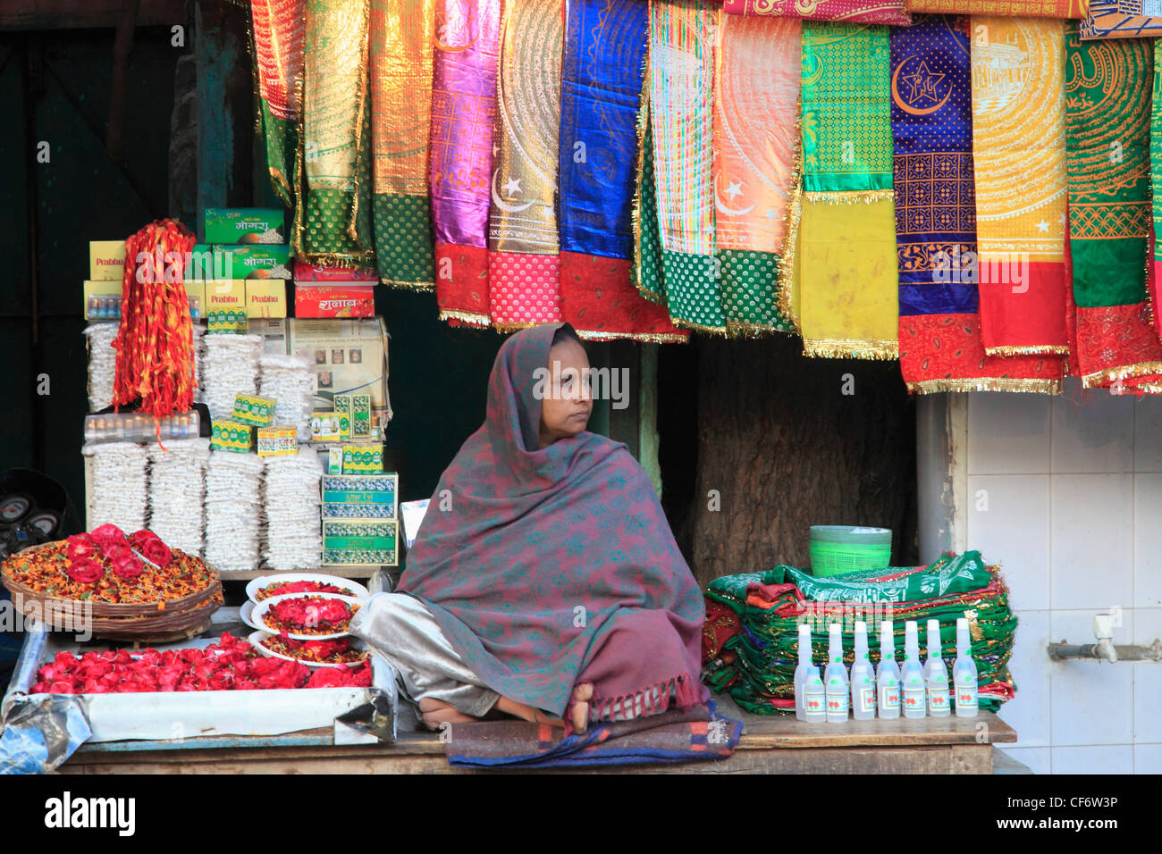 India, Delhi, Nizamuddin area, shop, vendor, Stock Photo
