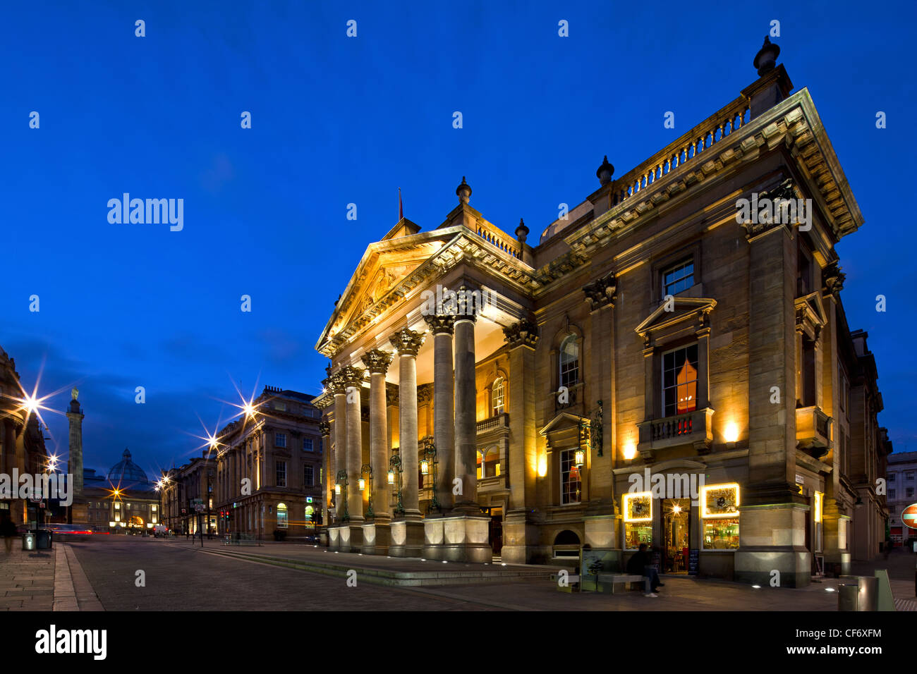 The Theatre Royal Newcastle lit up at night, Newcastle upon Tyne, Tyne