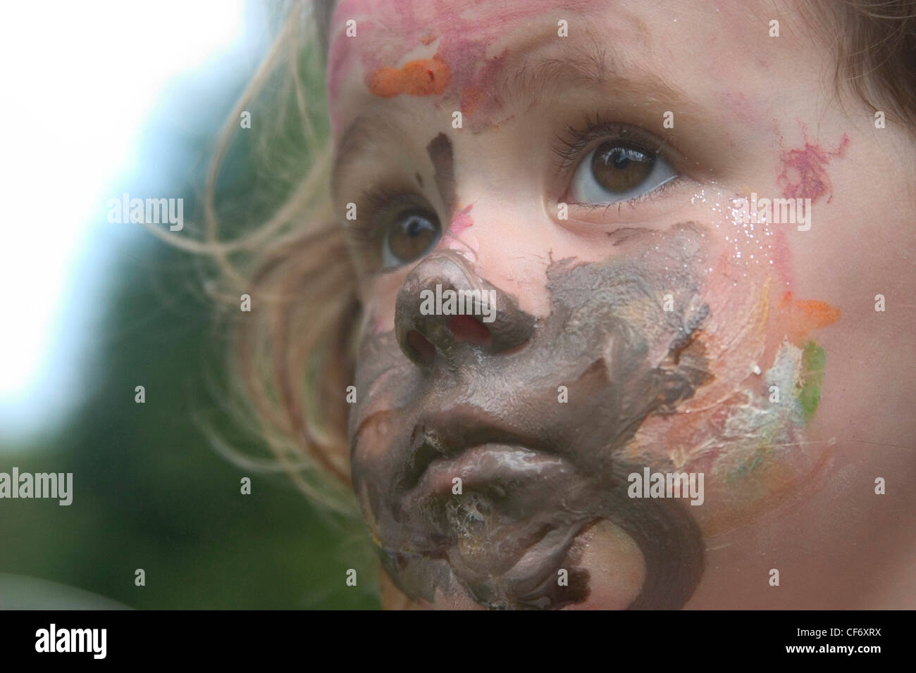 Pre School Girl Paint Over Stock Photos Pre School Girl Paint