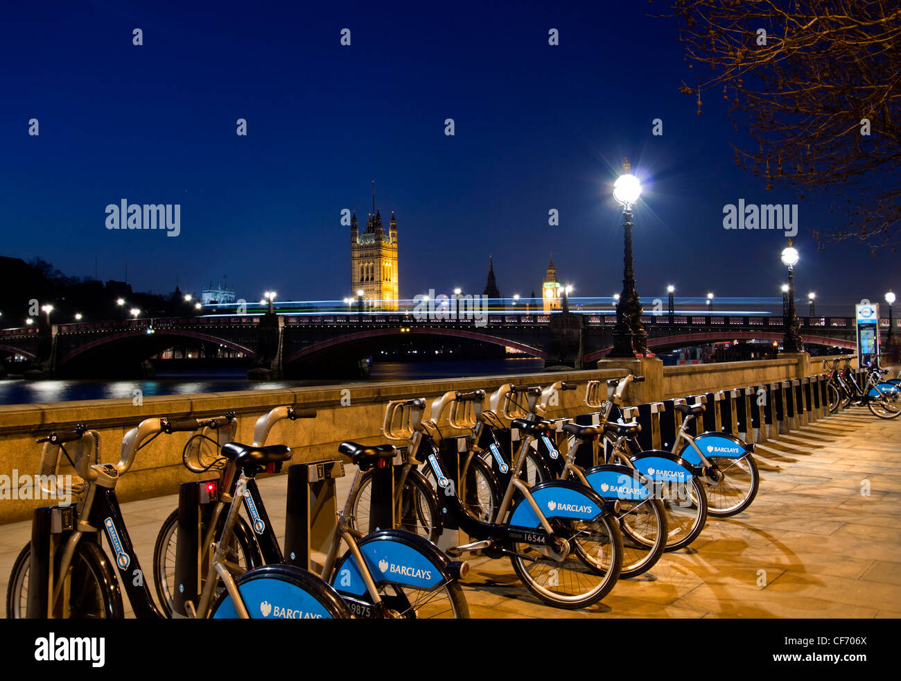 London - The Palace of Westminster at dusk Stock Photo
