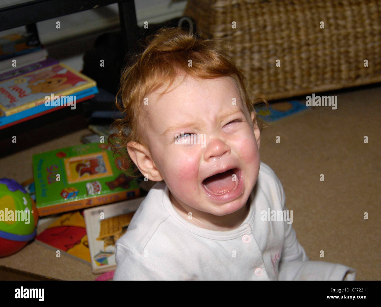 Toddler crying Stock Photo