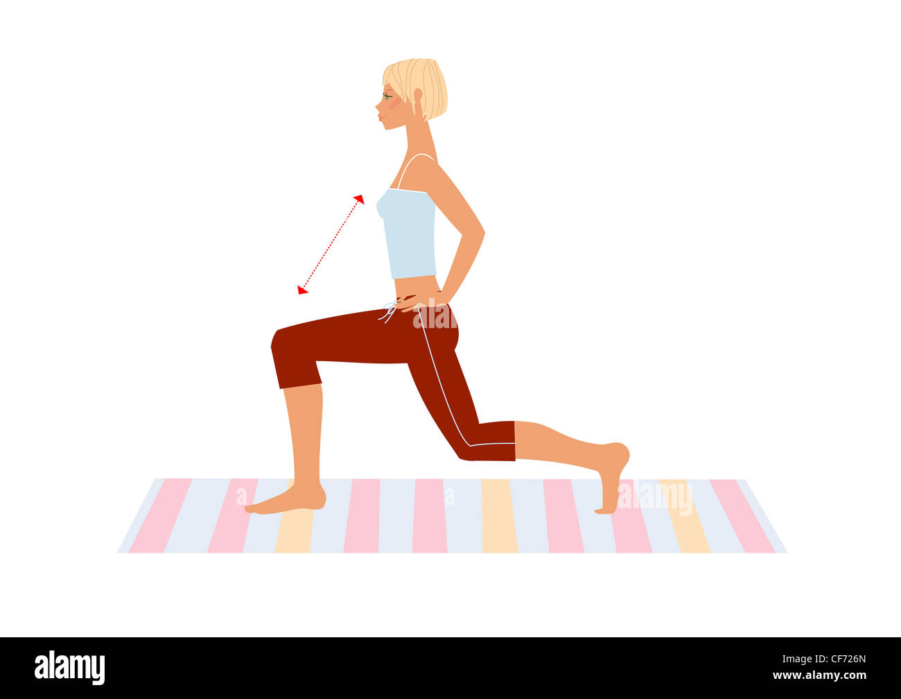 Female doing leg lunge exercise Stock Photo Alamy