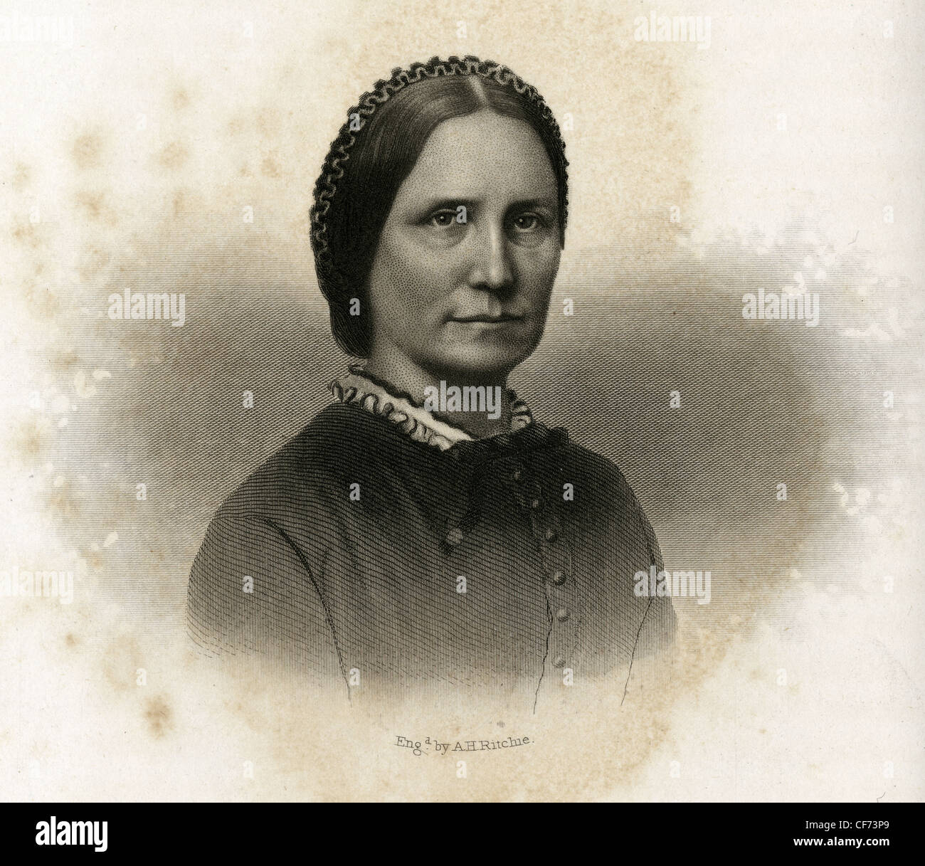 1867 engraving of Mary Livermore. Stock Photo