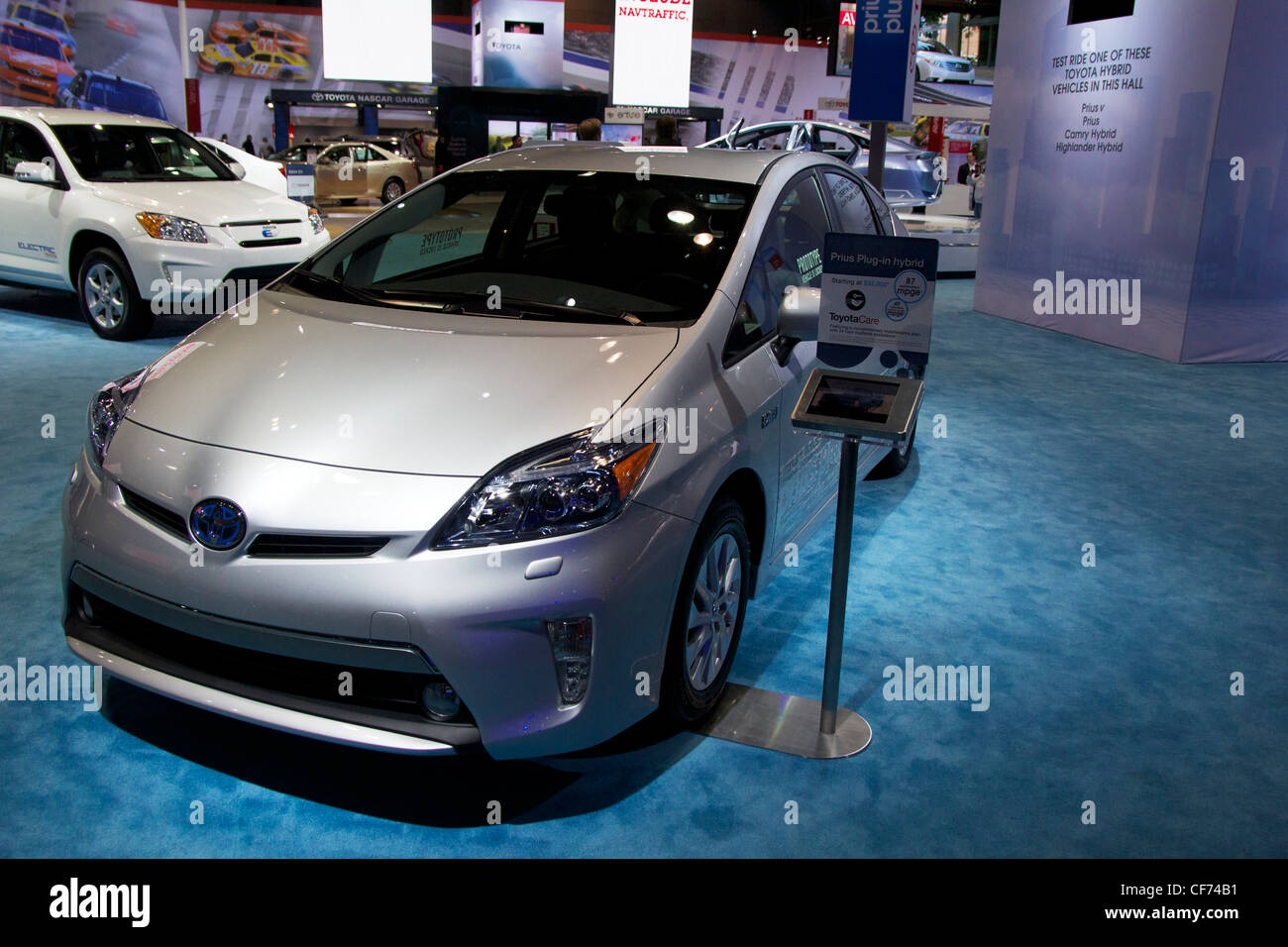 2013 Toyota Prius plug in hybrid. 2012 Chicago Auto Show. Stock Photo