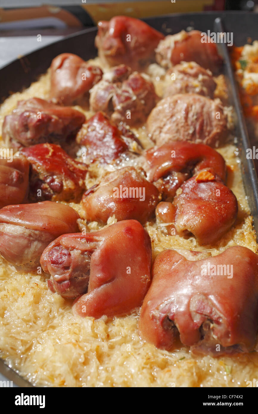 Pork knuckle with cabbage, traditional Polish dish, Poland Stock Photo Alamy