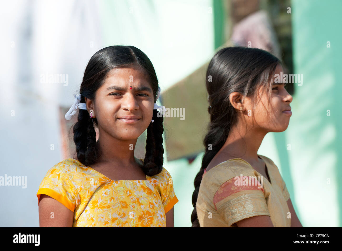 Indian village girls hi-res stock photography and images