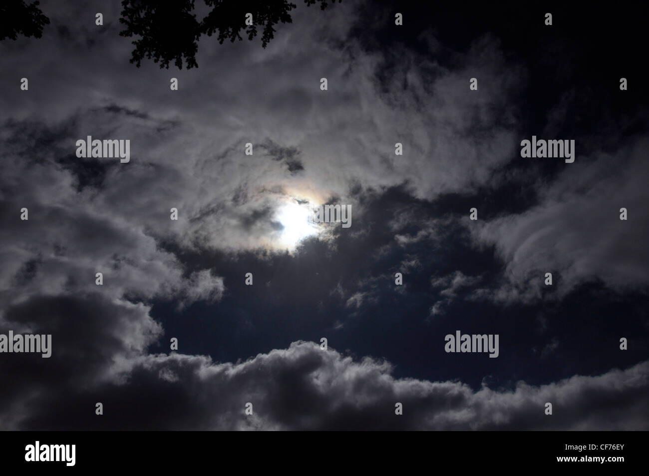 Moonlight night effect and clouds drama wonder beauty Stock Photo