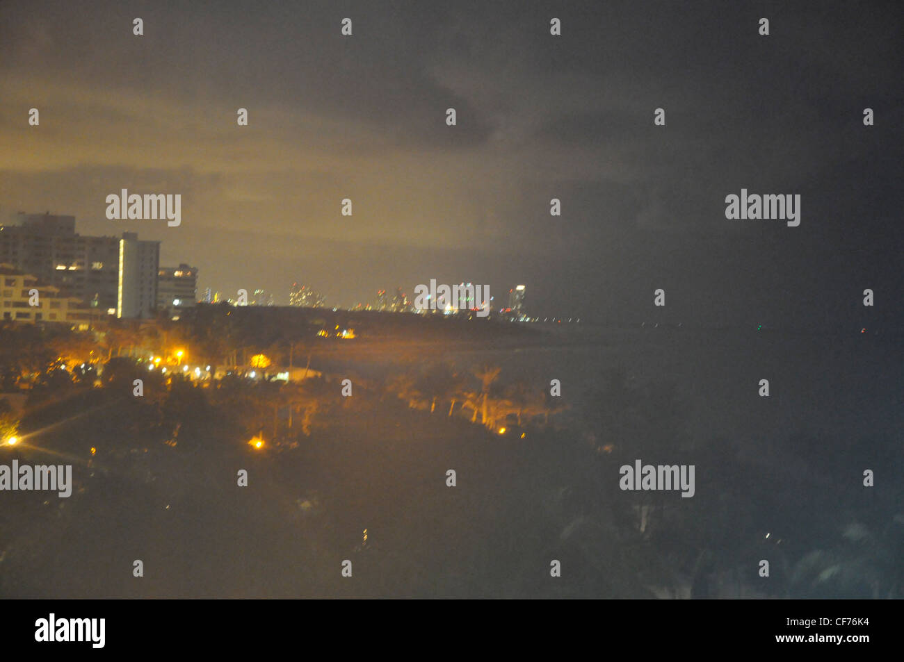 Miami misty landscape midnight exotic drama night sky Stock Photo